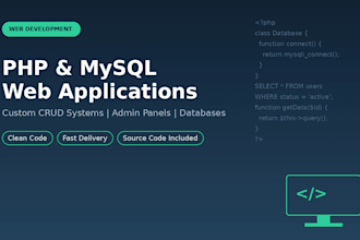 build a PHP mysql web application or crud system