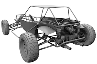 off road buggy rock crawler chassis frame cad, step dxf solidworks fabrication