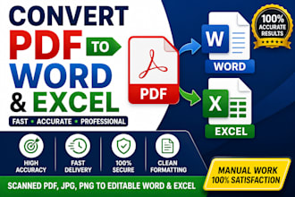 convert PDF, jpg, png, and scanned files to word or excel
