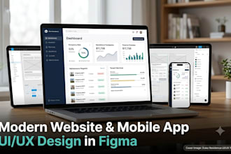 design modern UI UX for website and mobile app