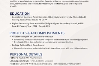 design a professional job winning resume