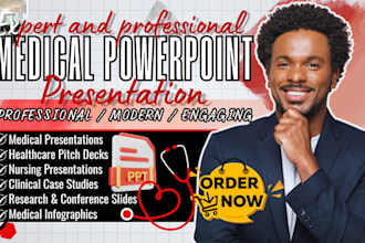 design, redesign medical powerpoint presentation, healthcare PPT, pitch deck
