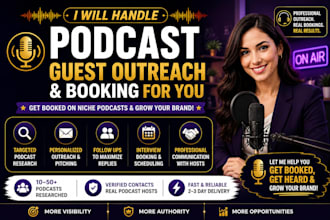 handle podcast guest outreach and booking for you