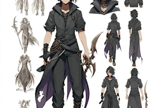 draw a character sheet in anime style