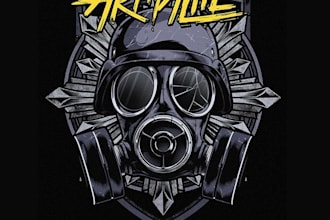 design high quality custom gas mask logo  illustrator for t shirt design