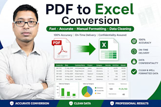 convert PDF to excel, clean, format and create editable spreadsheet