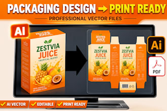 convert ai generated packaging, label and logo into print ready vector files
