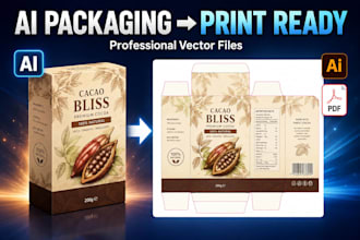 convert ai generated packaging, label and logo into print ready vector files