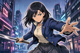 create professional manga comic page illustration