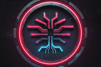 illustrate a cool cyberpunk, futuristic logo art