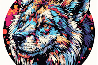 draw colorful animal pop art and portraits art for you
