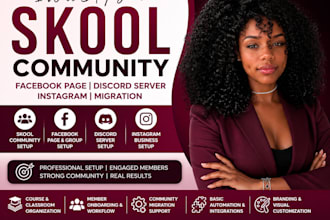 setup facebook page skool community setup skool setup instagram migrate discord
