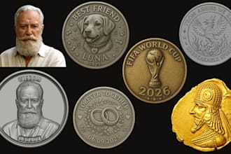 create custom 3d coin model, challenge coin design and 3d printable stl and 3mf