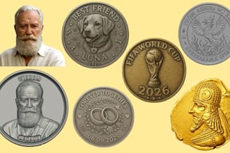 create custom 3d coin model, challenge coin design and 3d printable stl and 3mf
