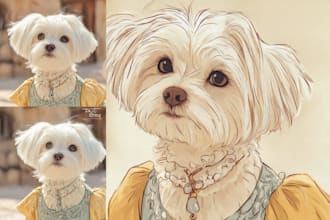 drawing a unique disney pet portrait