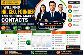 find HR, CEO, founder and decision maker contacts