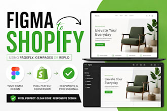 convert figma design to shopify with pagefly, gempages or rep