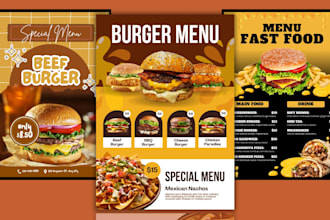 design restaurant food menu, digital menu, and TV screen menu
