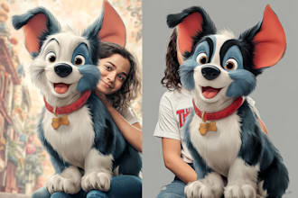 drawing a portrait into cute disney style
