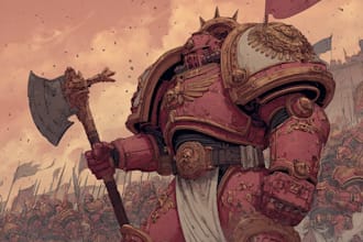 draw an epic warhammer 40k inspired character portrait