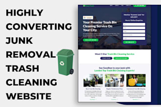 design junk removal website trash collection landing page funnel