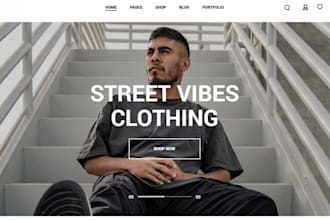 design shopify clothing website, streetwear store, clothing brand website