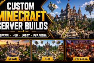 build custom minecraft server spawn, hub, lobby, pvp arena