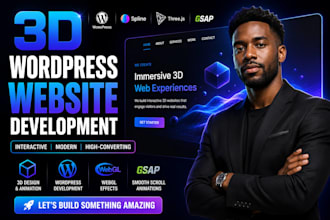 create 3d wordpress website development with spline, threejs webgl, gsap