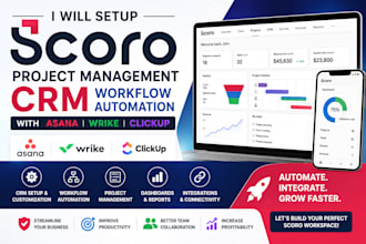 scoro project management CRM workflow automation with asana wrike clickup