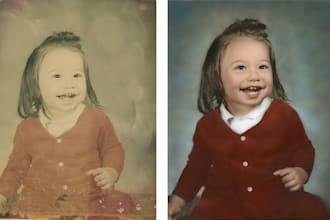 professionally restore old, damaged, and vintage photos in photoshop