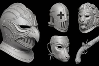 sculpt custom 3d cosplay props, masks, armor weapon and stl file for 3d printing