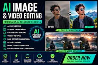 create ai image editing, ai photo enhancement and ai video editing