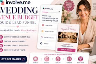 build involve me wedding venue budget quiz bridal planners wedding funnel leads