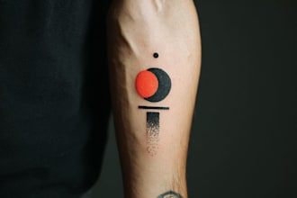 make custom minimal and geometric tattoo design