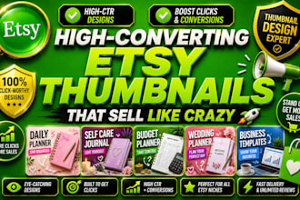 etsy thumbnails, etsy product images, etsy listing design, etsy digital products