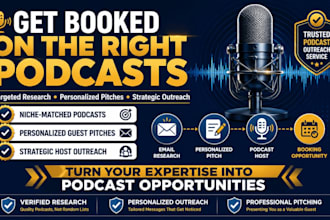 do podcast guest booking outreach for you and podcast booking with customp pitch