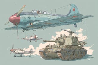 draw aircraft, airplane, helicopter into a vector style