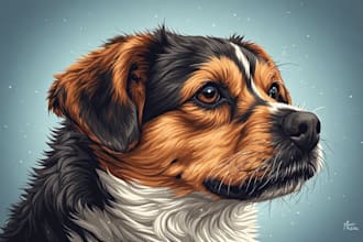 make custom pet portrait, dog portrait, cat portrait illustration
