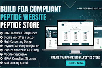 build fda compliant peptide website peptide wordpress website peptide store