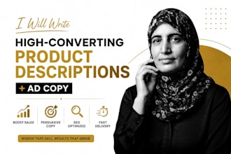 write high converting product descriptions and ad copy