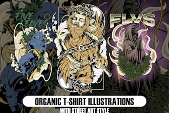 draw t shirt illustration with street art style