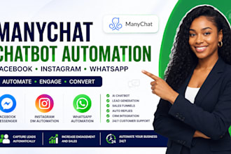 setup manychat chatbot automation for facebook, instagram, whatsapp
