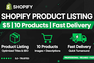 do shopify product listing and data entry