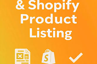 do excel data entry and shopify product listing