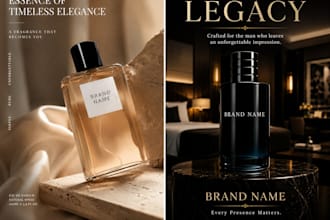 design luxury perfume advertisements and cosmetic ads