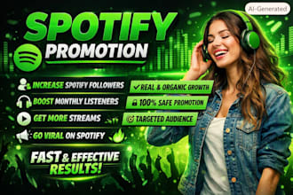 increase spotify followers, monthly listeners, streams promotion