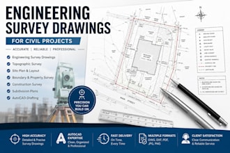 prepare engineering survey drawings for civil projects