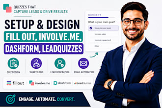 setup fillout involve me dashform leadquizzes, quiz design, logic, landing page