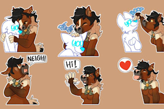 draw furry stickers furry telegram stickers animated stickers discord stickers