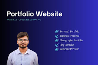 create a responsive react portfolio website with custom design